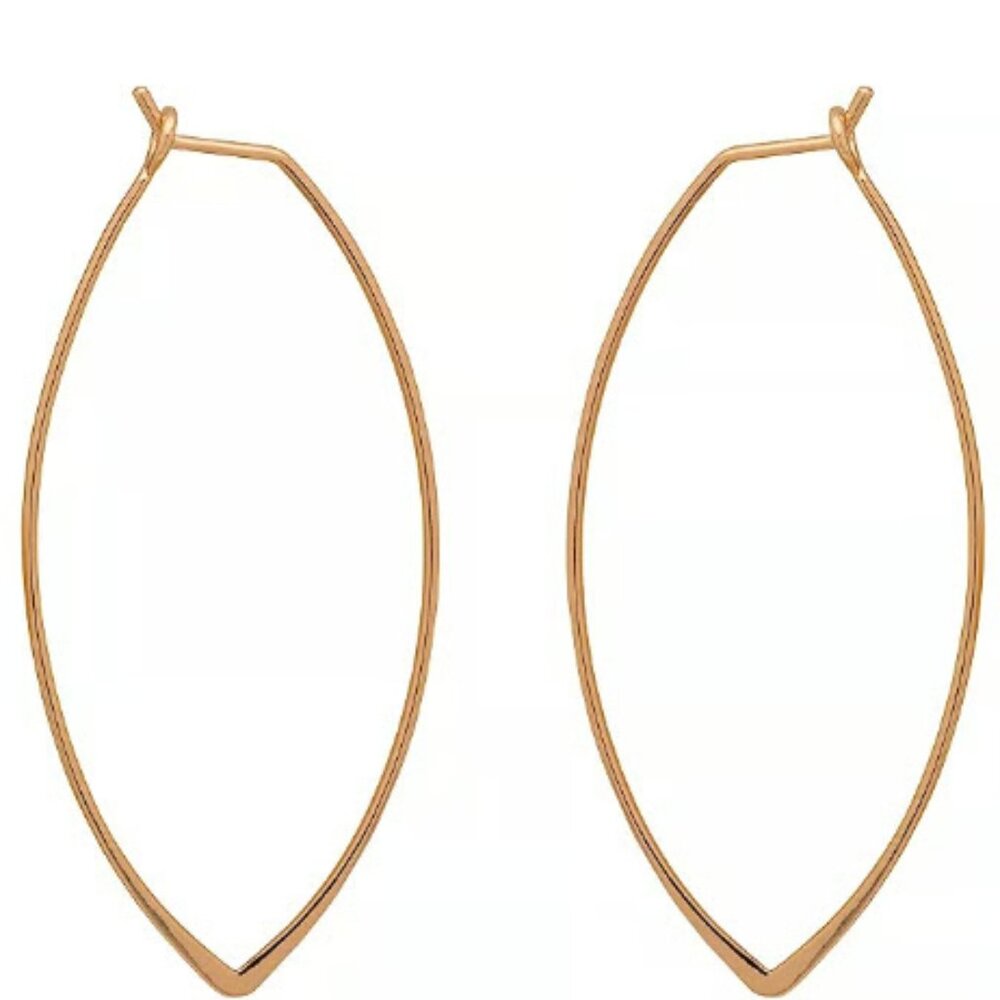 Emberly Gold Tone Almond Shaped Hoop Earrings